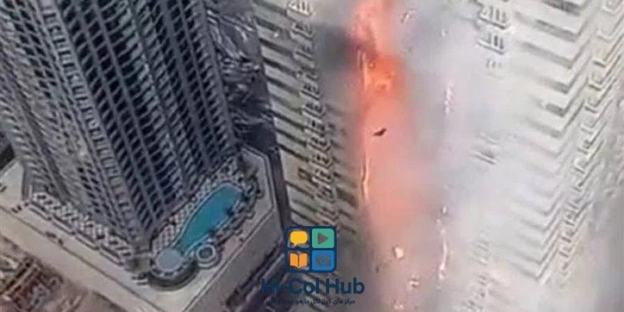 يسكنه نحو 4 آلاف شخص.. حريق هائل في ناطحة سحاب بدبي (صور) - زاجل الإخباري