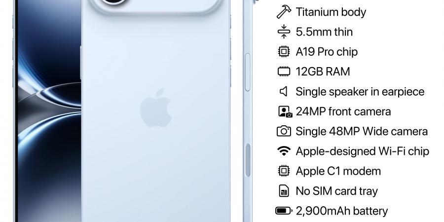المواصفات الكاملة لهاتف iPhone 17 Air قبل إطلاقه.. تسريبات - زاجل الإخباري